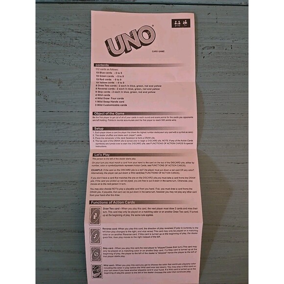 Mattel UNO Classic Card Game With Customizable Wild Cards Age 7+ 2-10 players - Picture 7 of 8